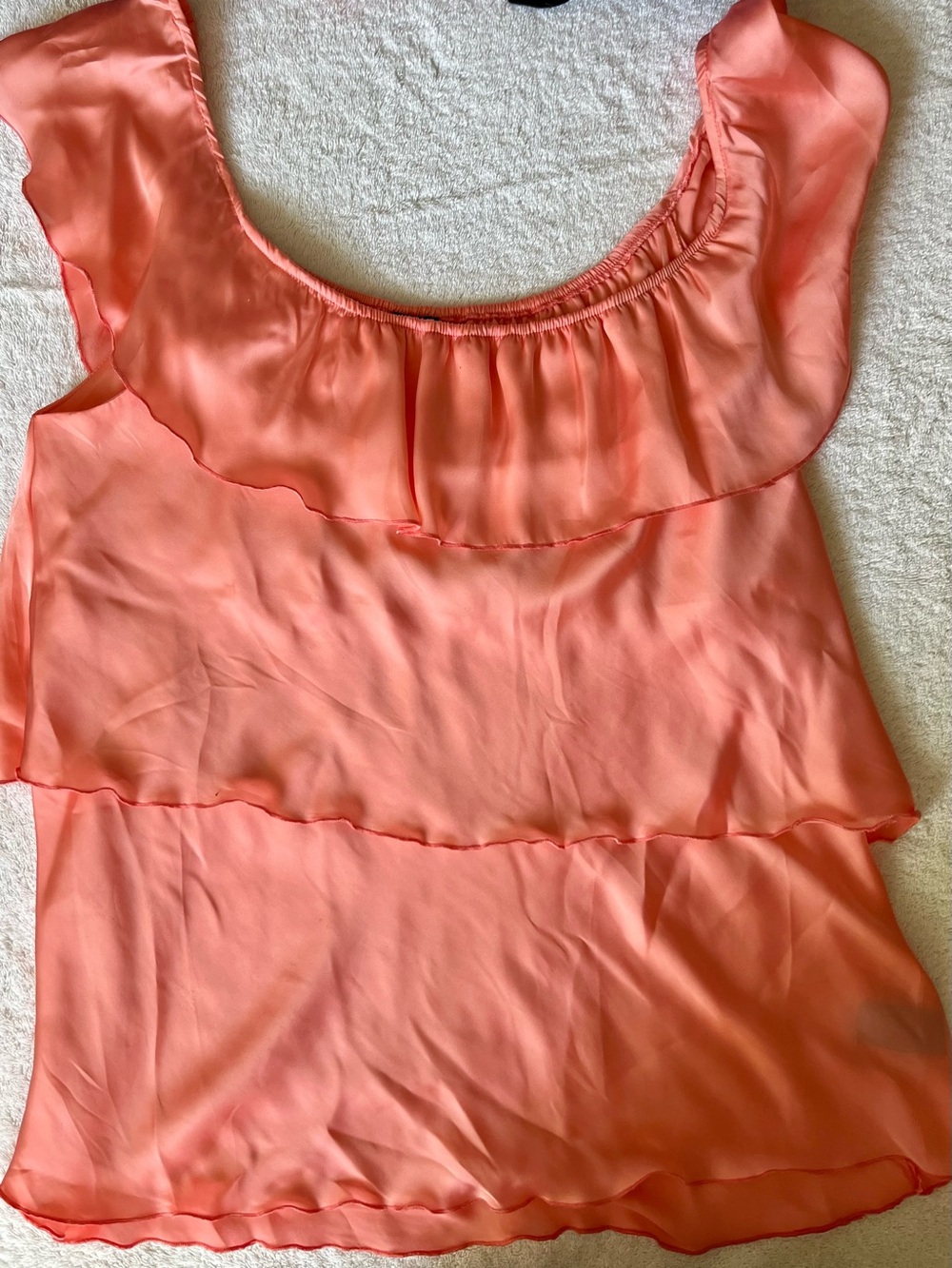 Essentials Coral Ruffle Layered Camisole